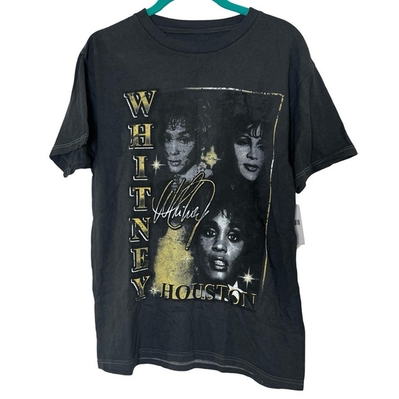 Forever 21 Whitney Houston Gray Short Sleeve T-Shirt Women's Size S/M NWT - Picture 1 of 10